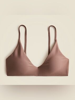 J. Crew Lana Bikini Top in Classic Sculpt in Smokey brown